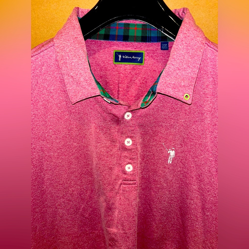 William Murray Golf Polo Shirt Solid Pink Men Large Mint